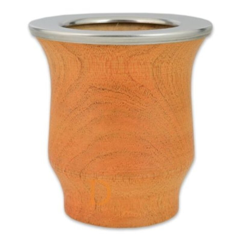 Mate Camionero de algarrobo con virola de acero inoxidable - mate de madera