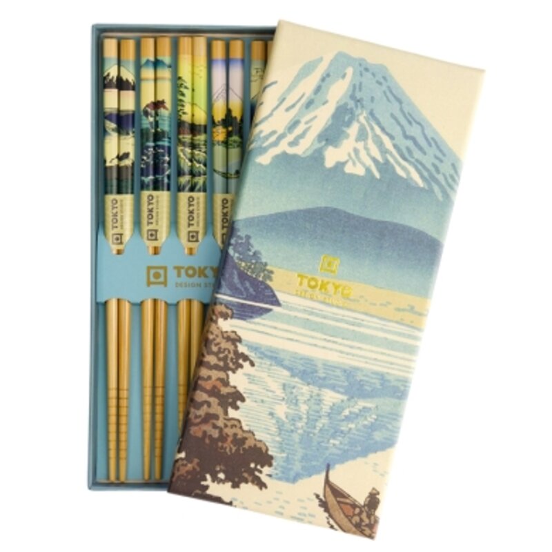 Juego de palillos, 5 pares, Set de regalo, Fuji