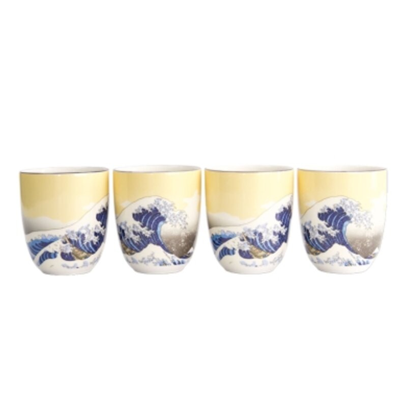 Juego de tazas, 4 piezas, Kawaii Hokusai, 7x8cm 170m
