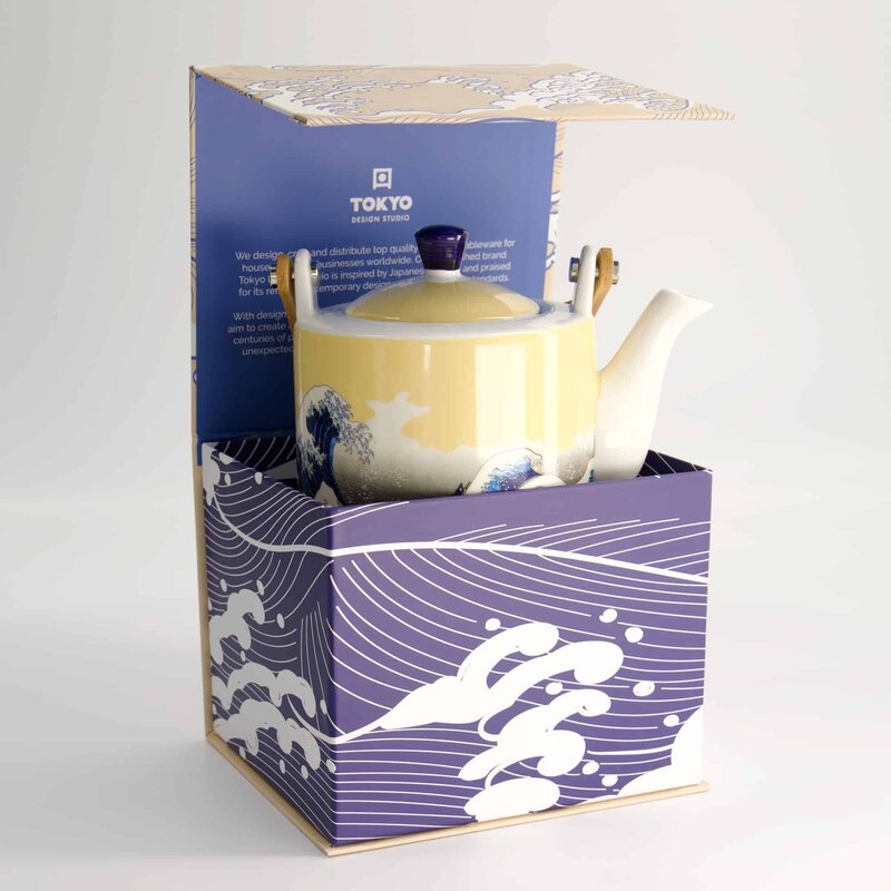 Kawaii Hokusai Tetera con caja de regalo – 0,8 L