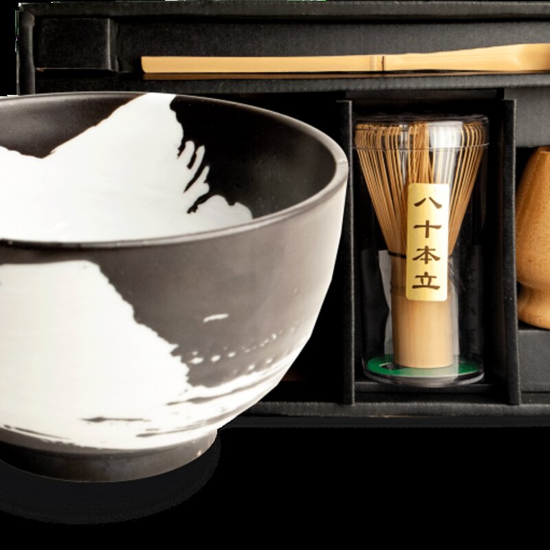 Set de matcha 'Kasasagi' de 4 piezas en caja de regalo