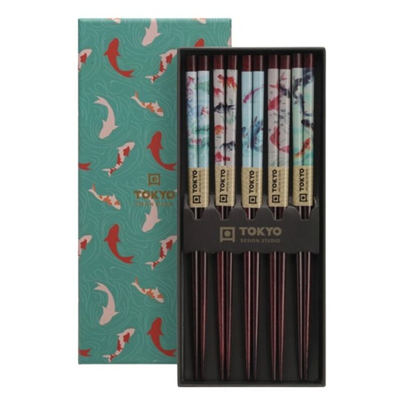 Juego de palillos, Pez dorado, 5 pares, 22,5 cm