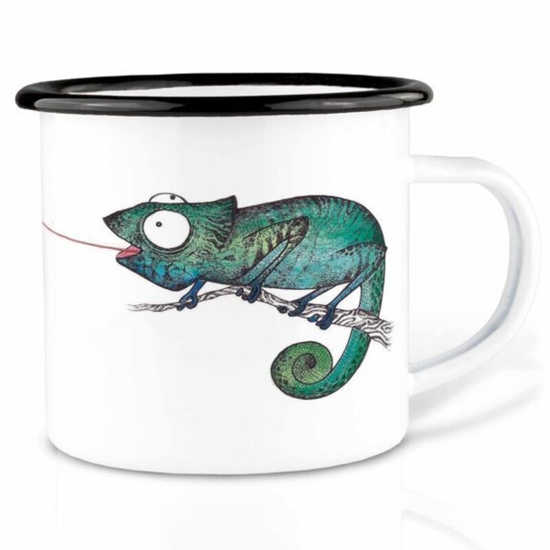 Taza esmaltada - papamoscas (camaleón) - 300ml Ligarti