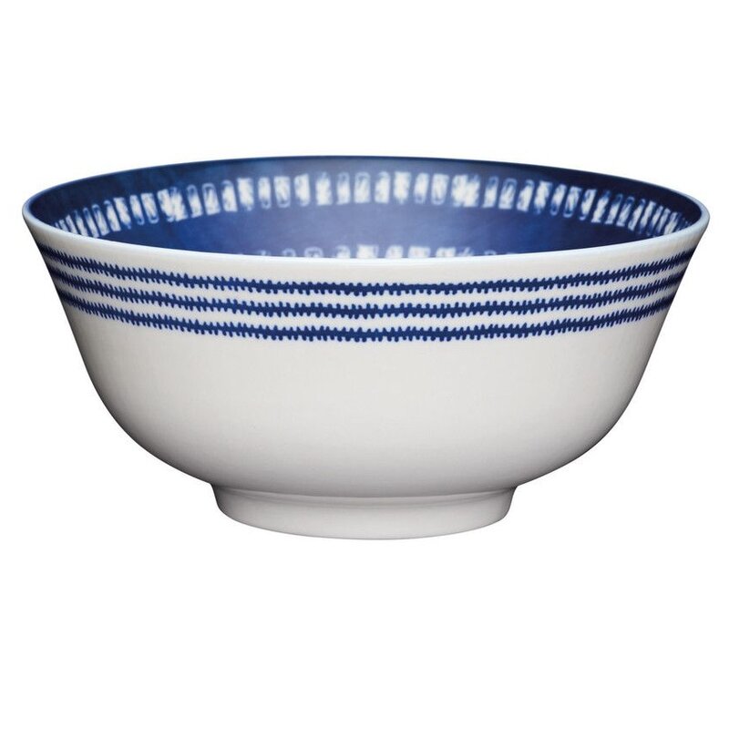 KitchenCraft Tazón de cerámica estilo griego azul y blanco, 16cm