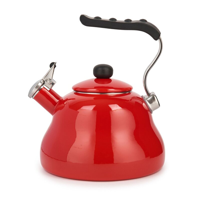 Hervidor silbante de acero La Cafetière, 2L, Rojo