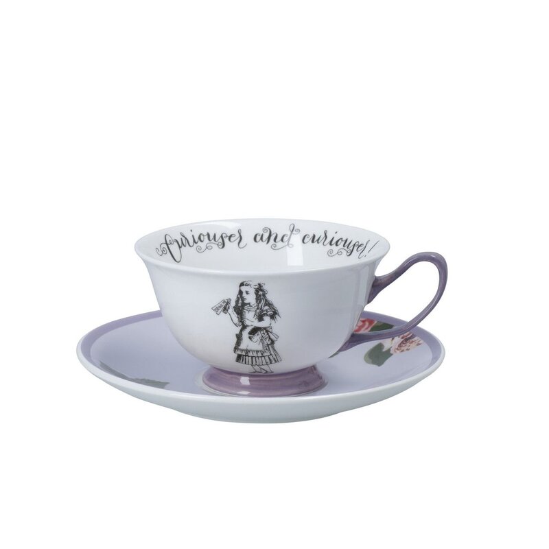 Mikasa and the V&A Taza de té y plato de porcelana Alicia en el País de las Maravillas, 140 ml