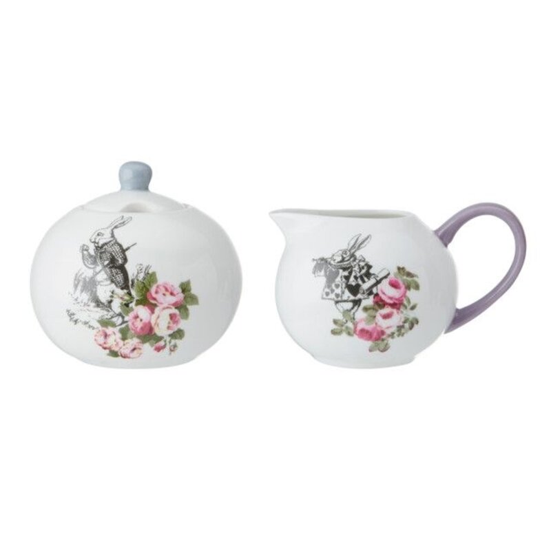 Mikasa y el V&A Azucarero y Cremera de porcelana  Alicia en el País de las maravillas