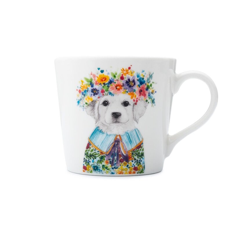 Taza de porcelana fina Mikasa Tipperleyhill Puppy Print, 380ML